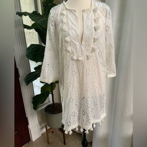 J. Crew White Eyelet Top/Swimsuit Coverup